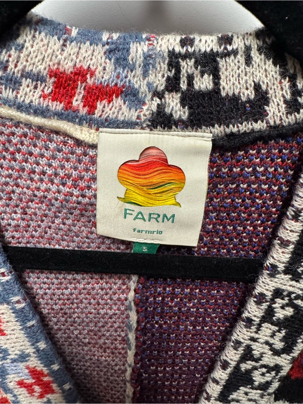 Farm Rio Floral Knit Cardigan - Red, Blue & Cream - Picture 2 of 2